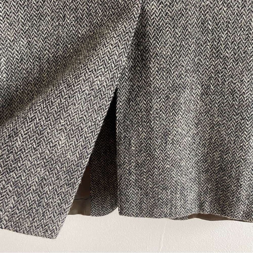 Vintage Harris Tweed Jacket Wool Tweed Grey Herringbone Blazer 42 Long/Tall - Picture 6 of 14